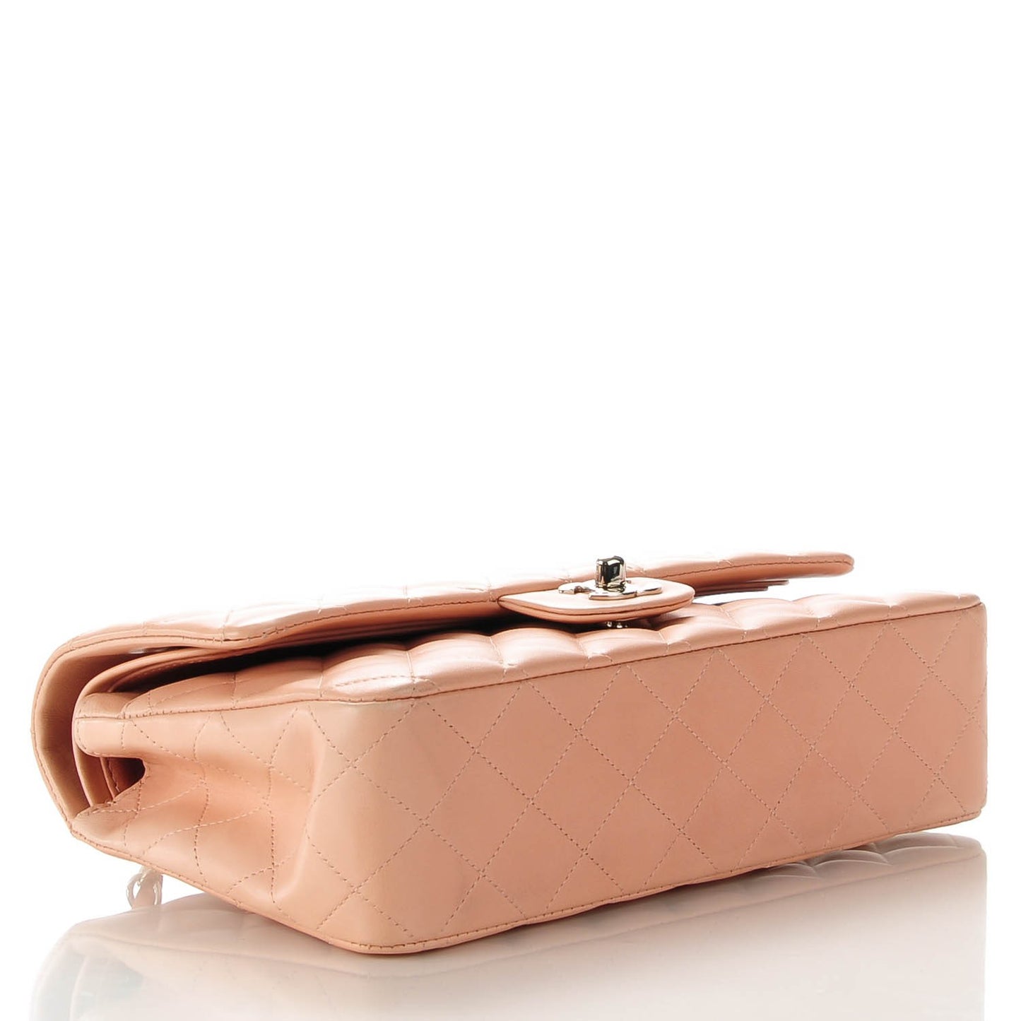 Lambskin Quilted Medium Double Flap Pink