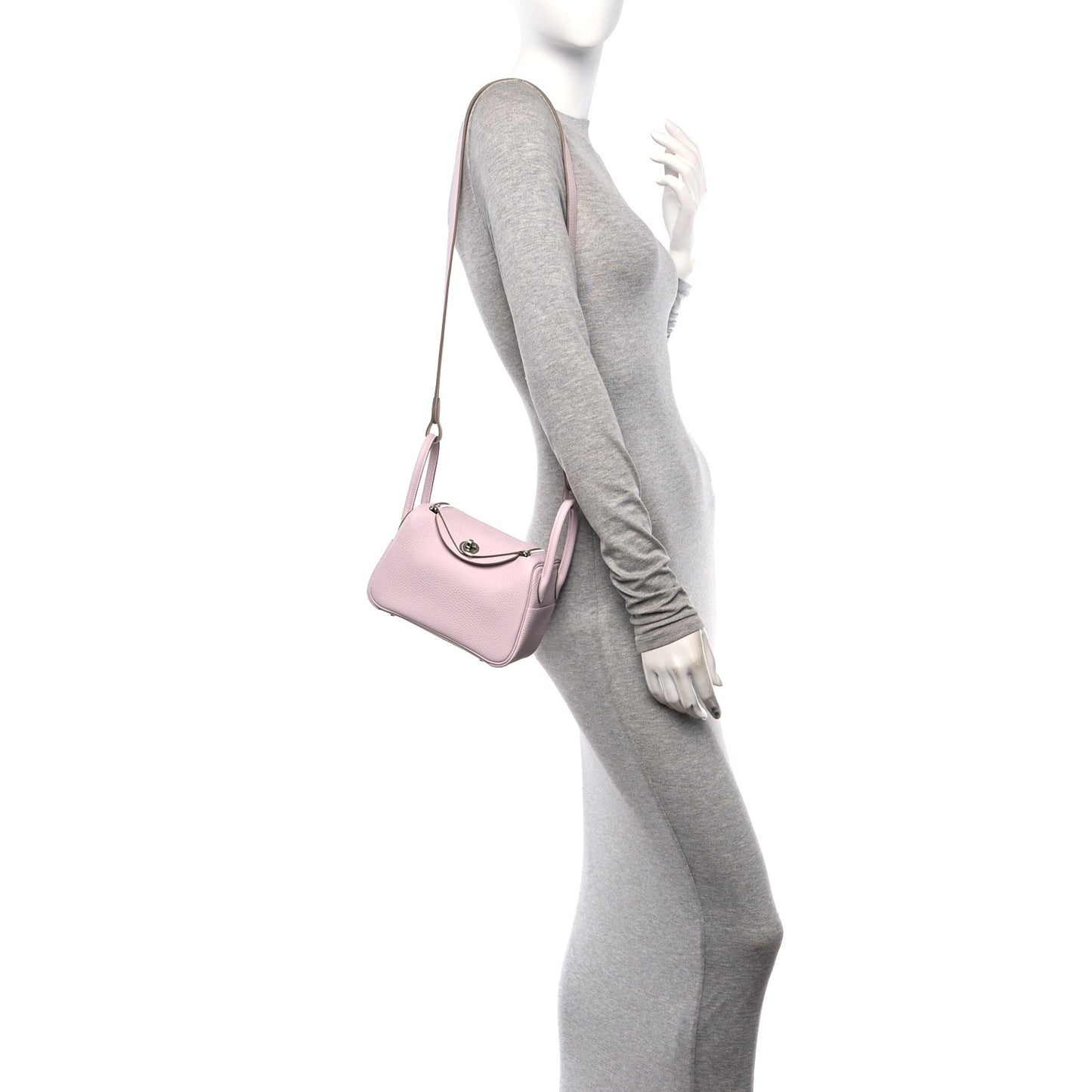 Taurillon Clemence Verso Mini Lindy 20 Mauve Pale Mushroom