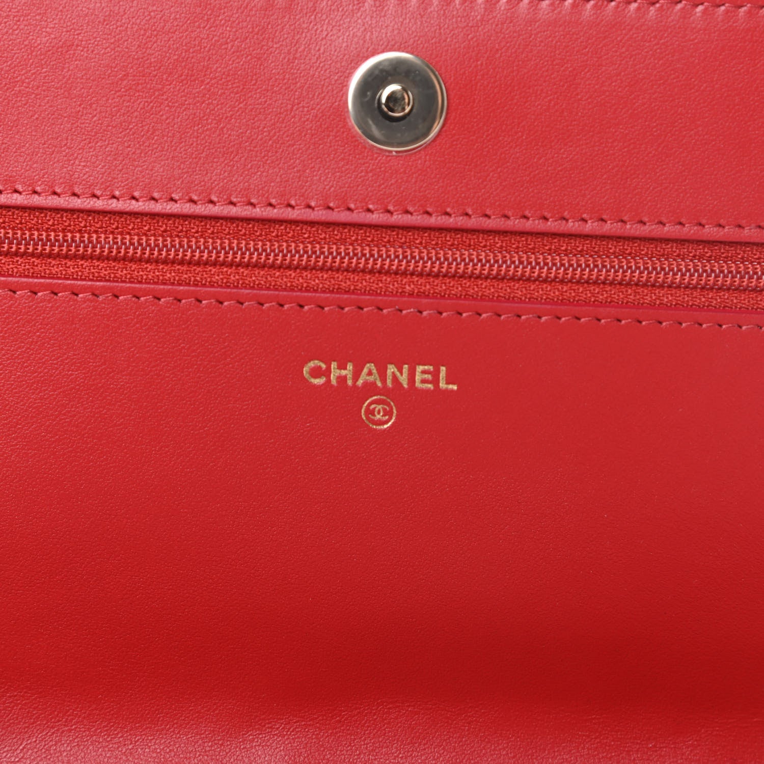 Chanel Caviar Camellia Embossed Wallet On Chain WOC Red 6 of 12