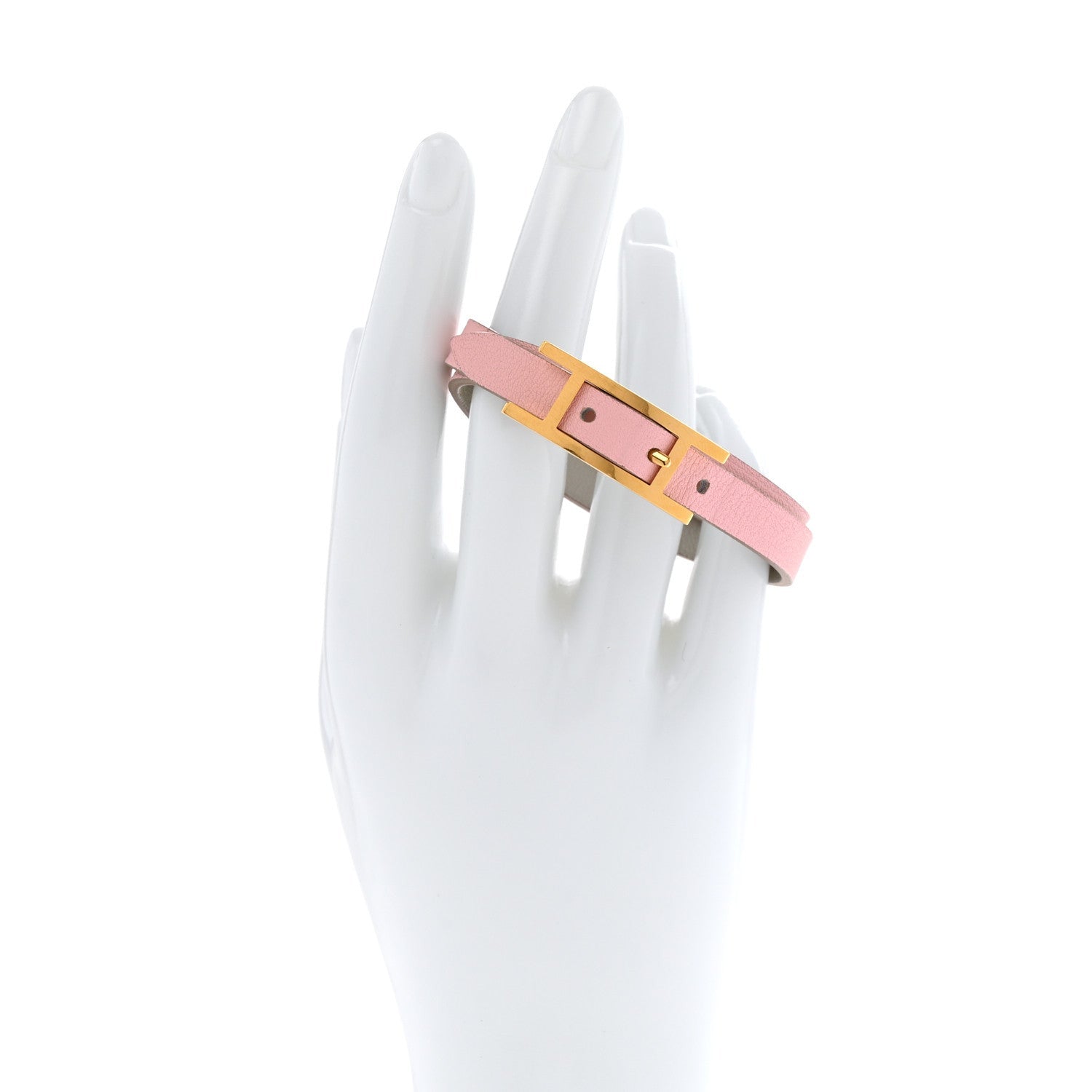 Hermes Swift Behapi Double Tour Bracelet T2 Rose Sakura Gris Perle 2 of 5