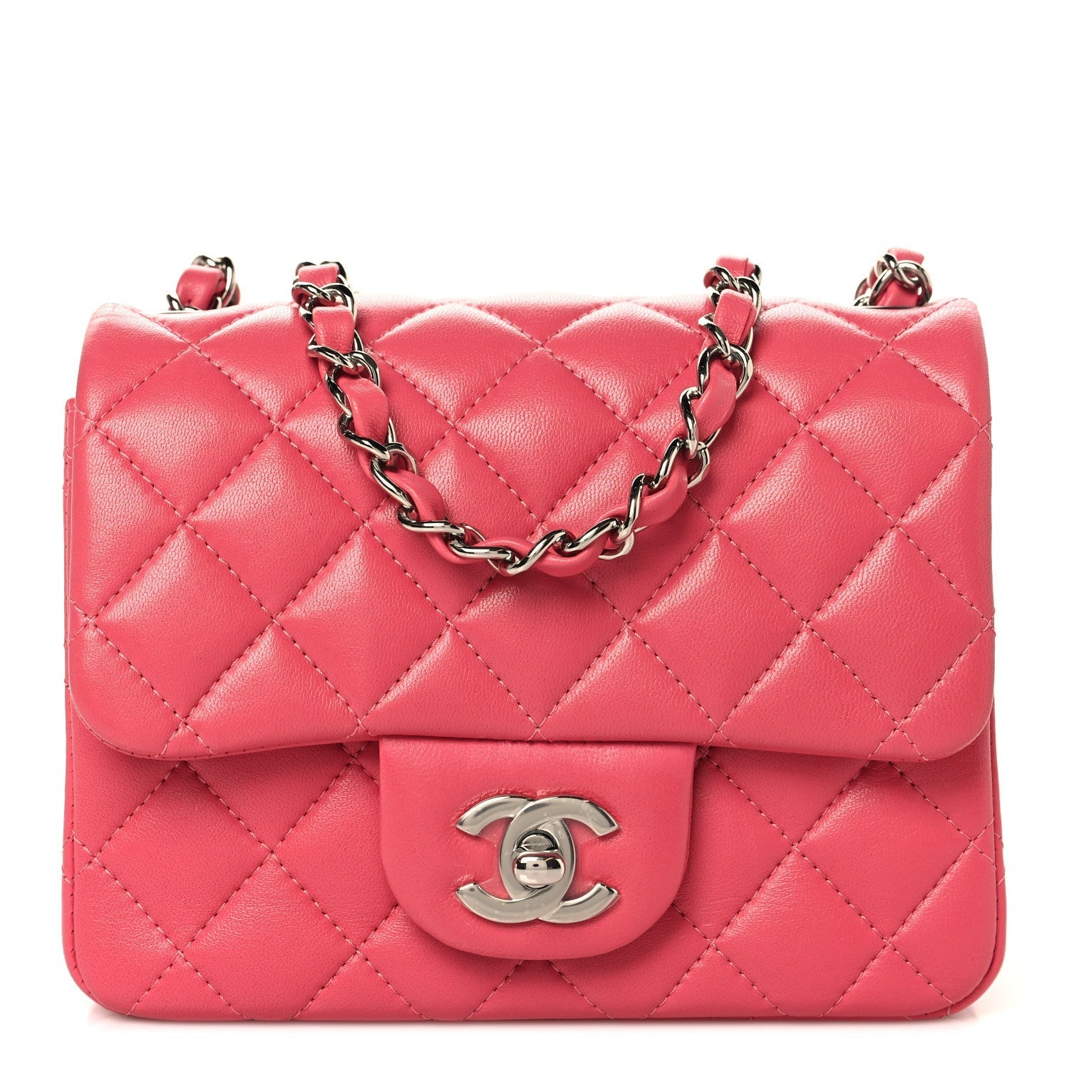 Chanel Lambskin Quilted Mini Square Flap Pink 1 of 1