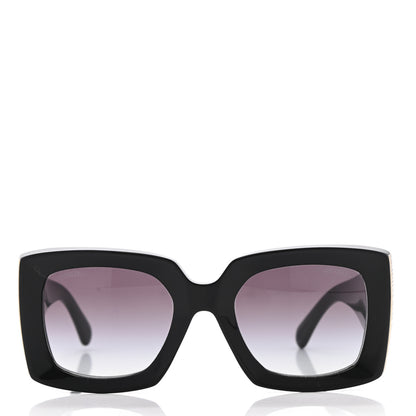 Chanel Acetate Rectangle Sunglasses 5435 Black 2 of 8