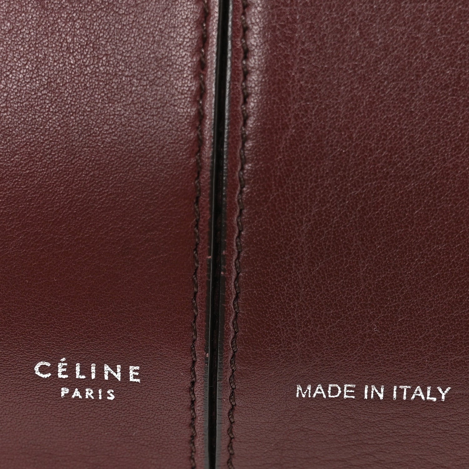 Celine Supple Natural Calfskin Medium Tri-Fold Bag Burgundy 7 of 12