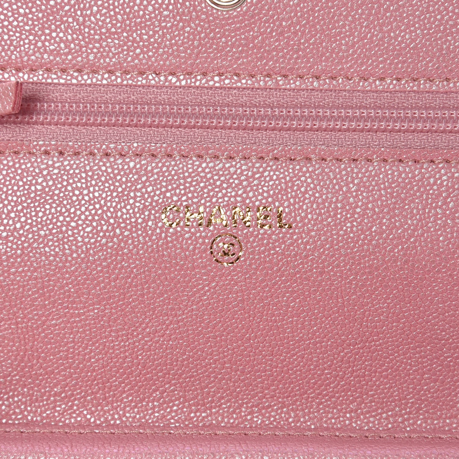 Chanel Iridescent Caviar Quilted Wallet on Chain WOC Rose Pink 6 of 9