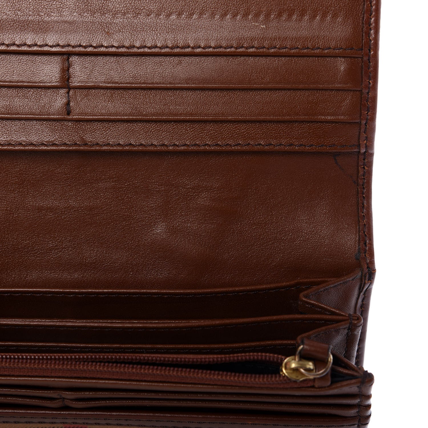 Burberry House Check Bridle Calfskin Penrose Continental Wallet Dark Tan 9 of 9