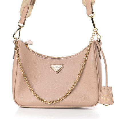 Prada Saffiano Re-Edition 2005 Shoulder Bag Cammeo Beige 7 of 9