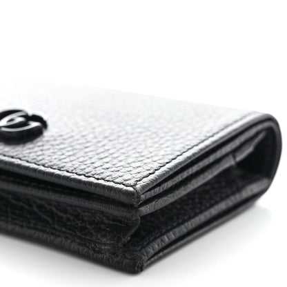 Gucci Dollar Calfskin Enamel Monochrome GG Marmont Card Case Black 10 of 11