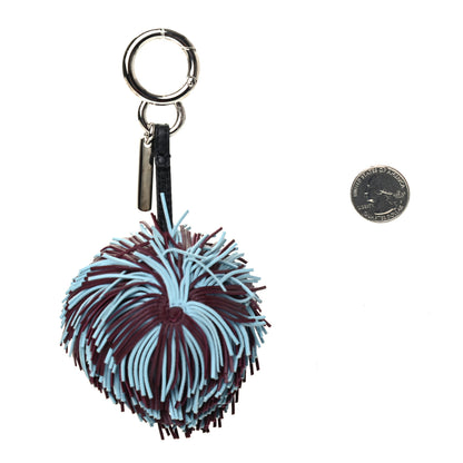 Fendi Shiny Nappa Faces Fringe Bag Bug Charm Bordeaux Multicolor 2 of 3