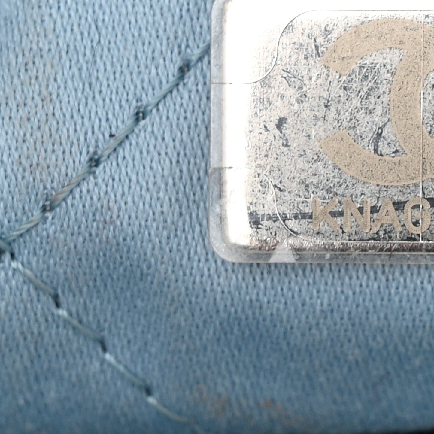 Shiny Calfskin Quilted Mini 22 Light Blue