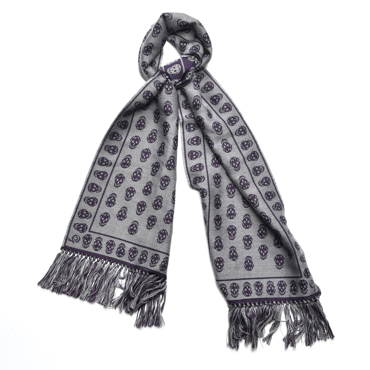 Alexander McQueen Wool Large Skull Scarf Purple 1 of 6