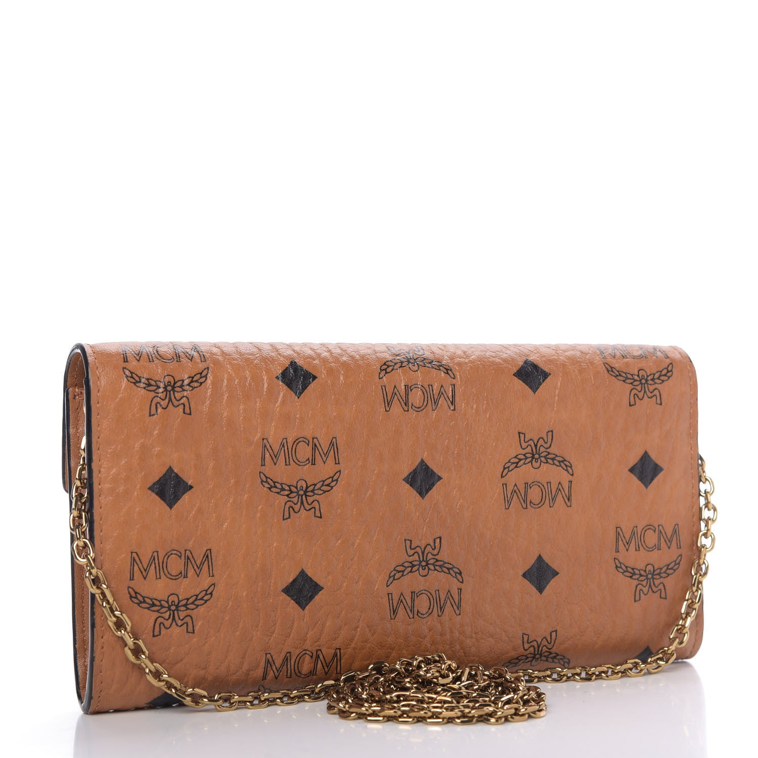 MCM Visetos Large Patricia Wallet On Chain Cognac 3 of 11