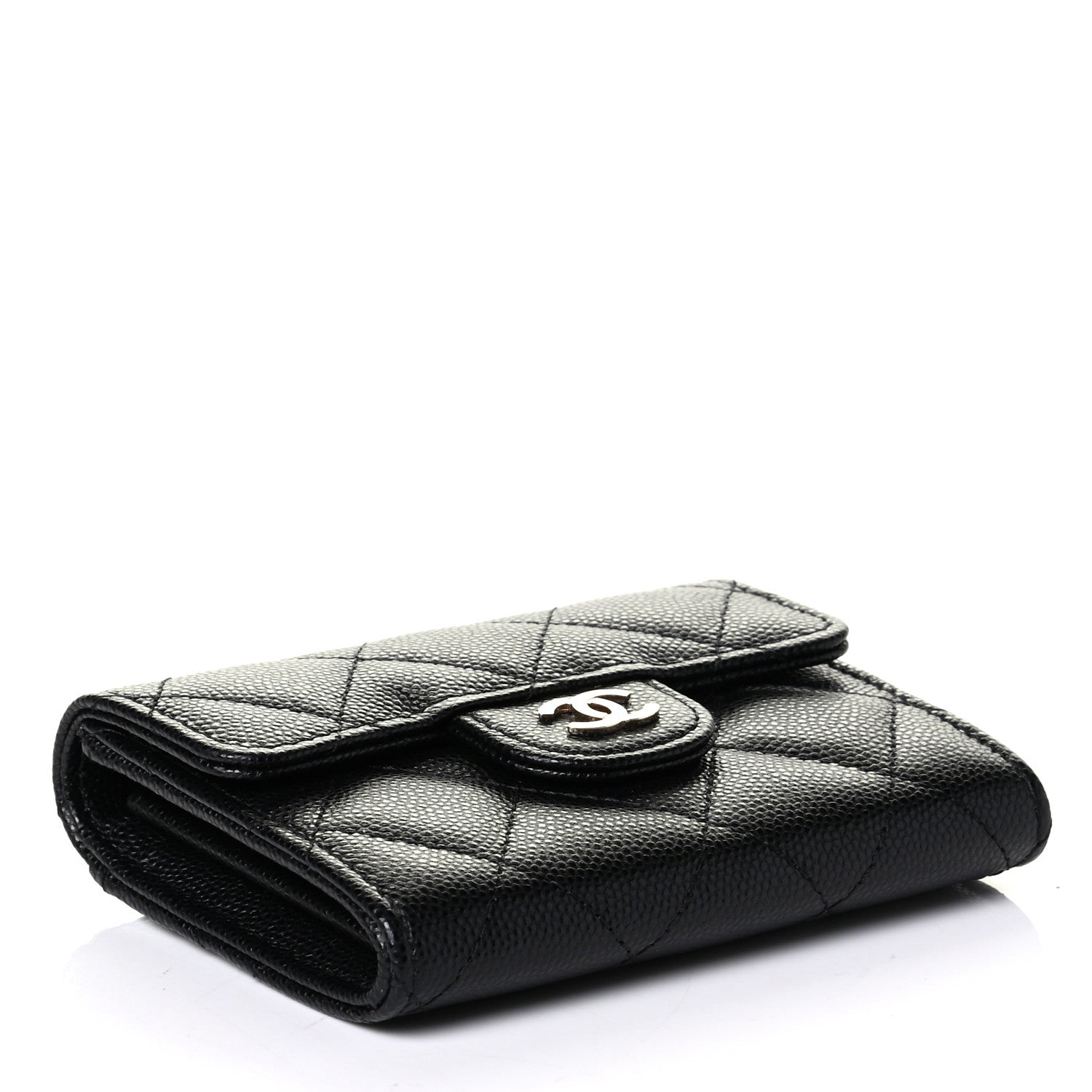 Chanel Caviar Quilted Flap Card Holder Wallet Black 3 of 5