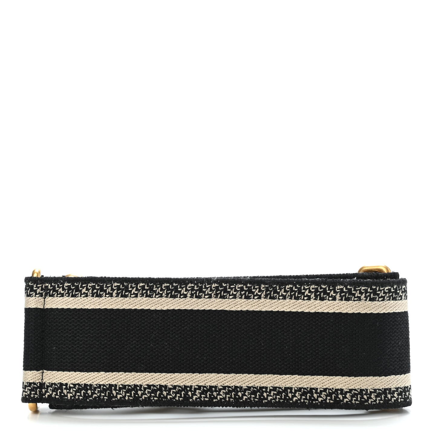 Canvas Embroidered Shoulder Strap Black