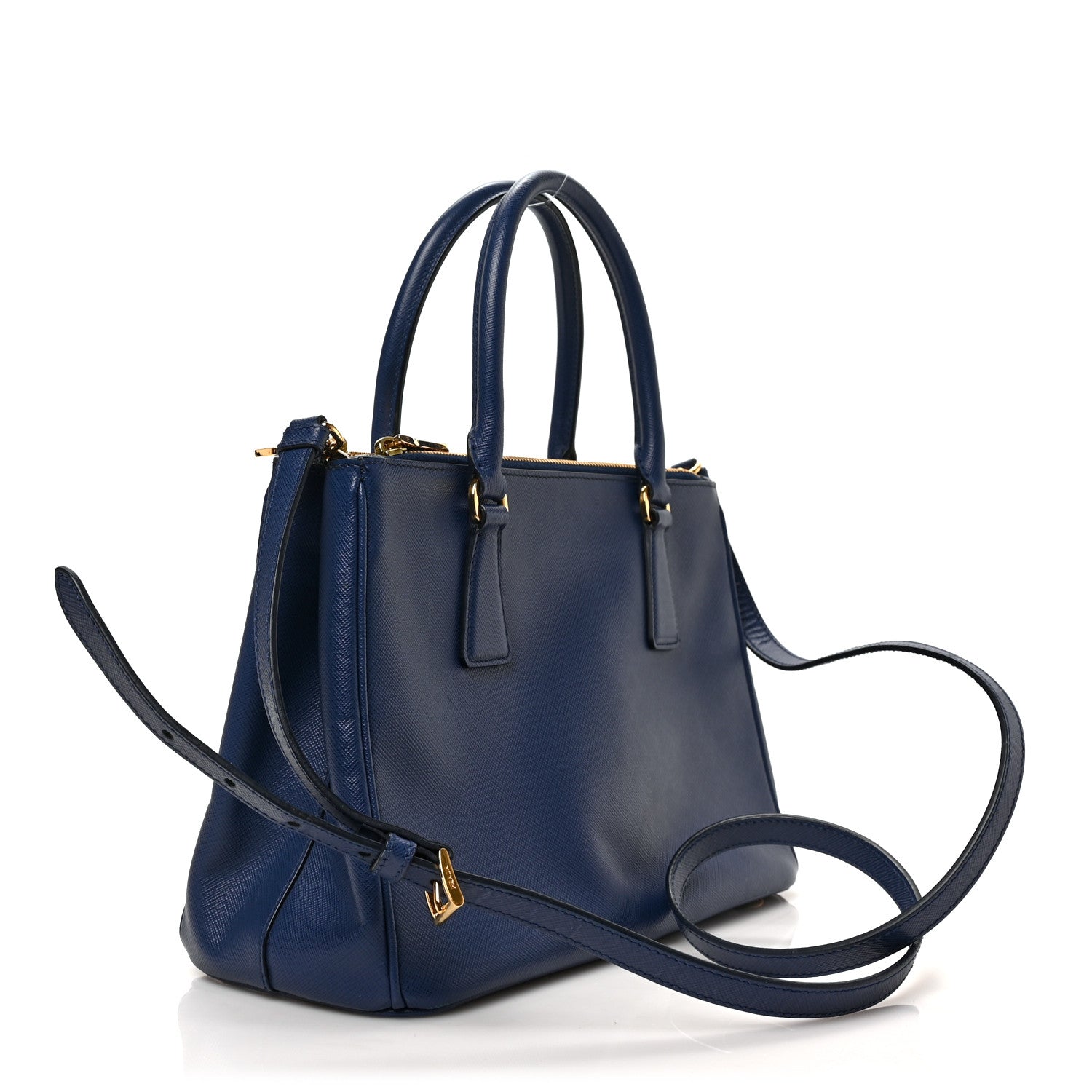 Prada Saffiano Small Galleria Double Zip Tote Bluette 3 of 8