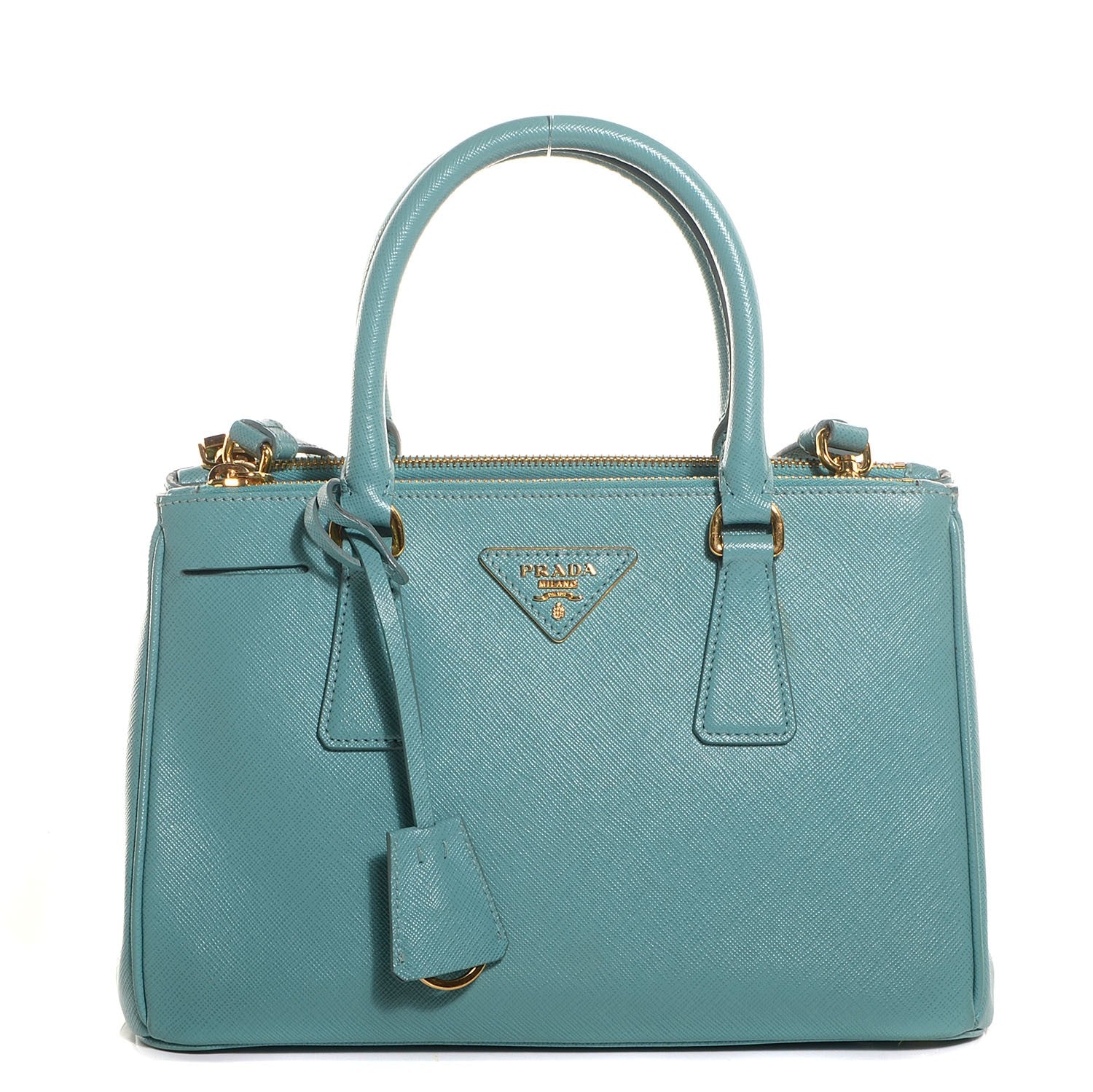 Prada Saffiano Lux Mini Galleria Double Zip Tote Anice 1 of 10