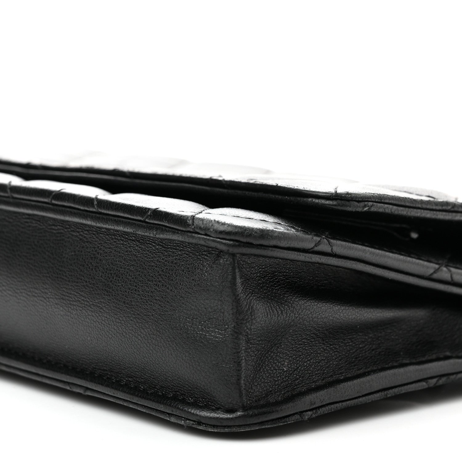Chanel Lambskin Quilted Wallet On Chain WOC Black 11 of 12