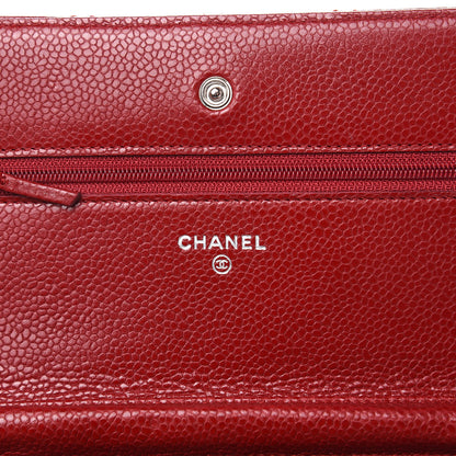 Chanel Caviar Quilted Wallet on Chain WOC Red 6 of 11