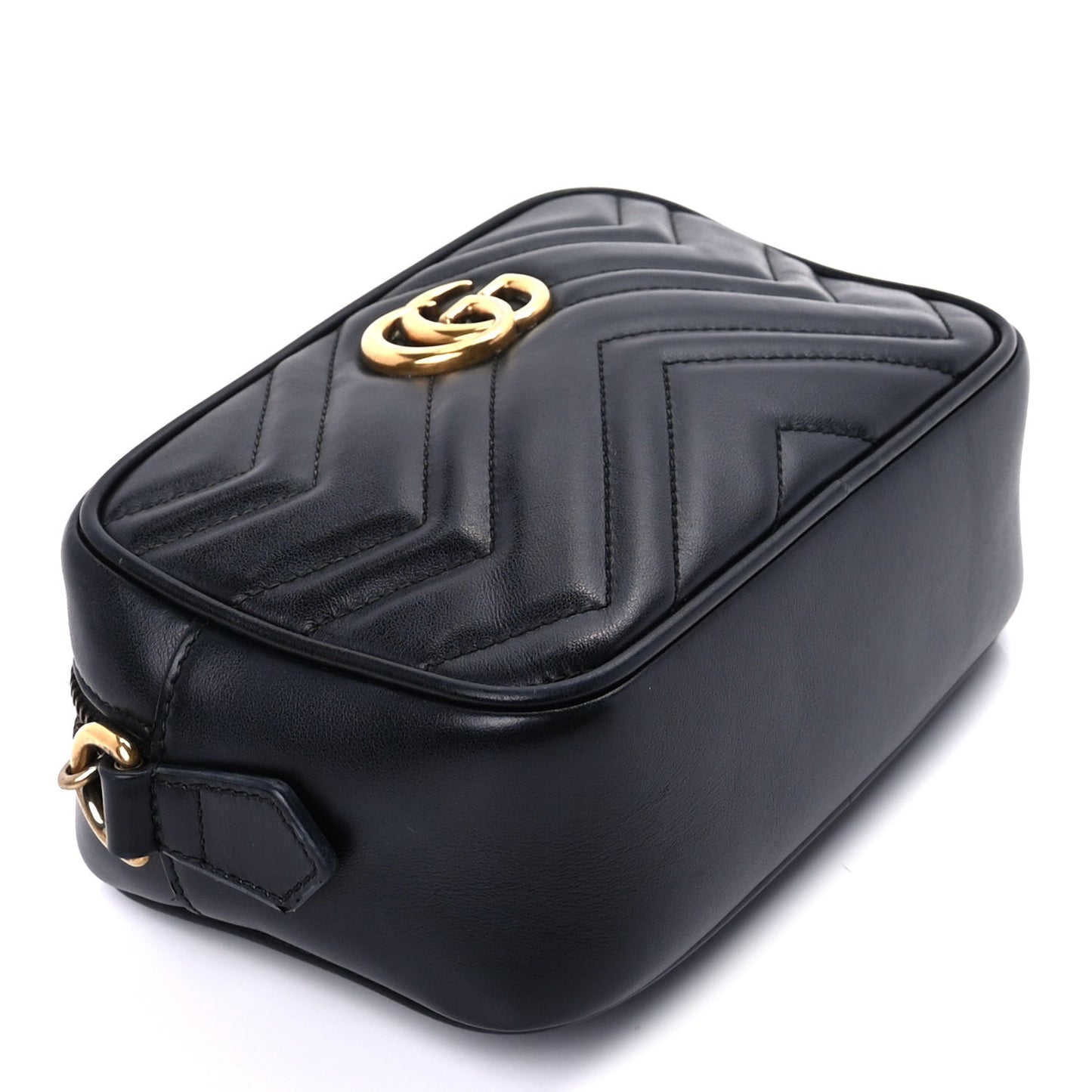 Calfskin Matelasse Mini GG Marmont Chain Shoulder Bag  Black