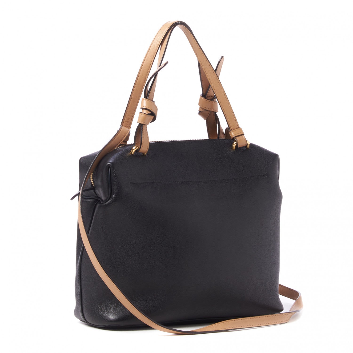 Celine Lambskin Small Soft Cube Satchel Black Tan 2 of 8