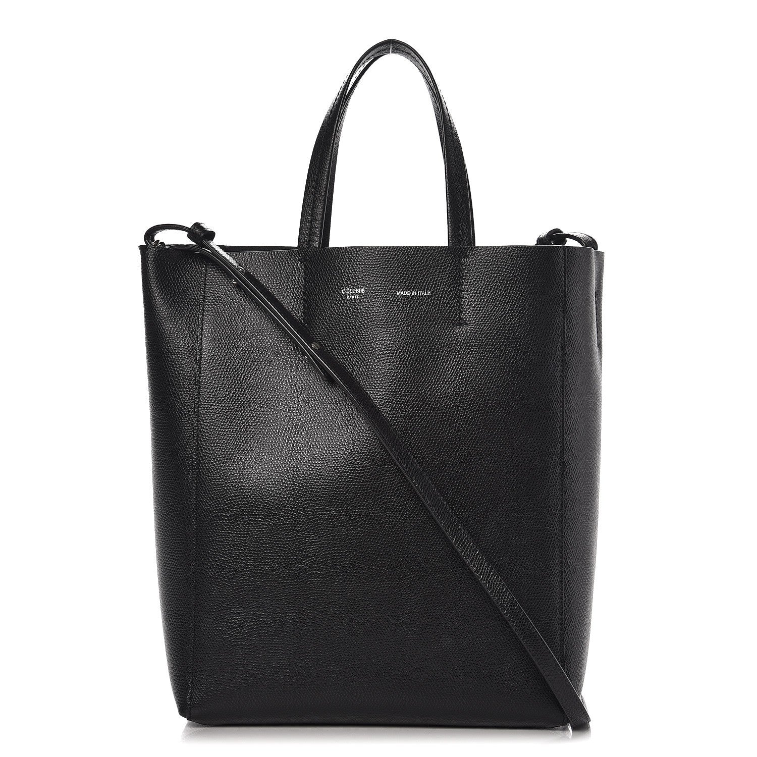 Celine Grained Calfskin Small Vertical Cabas Black 1 of 8