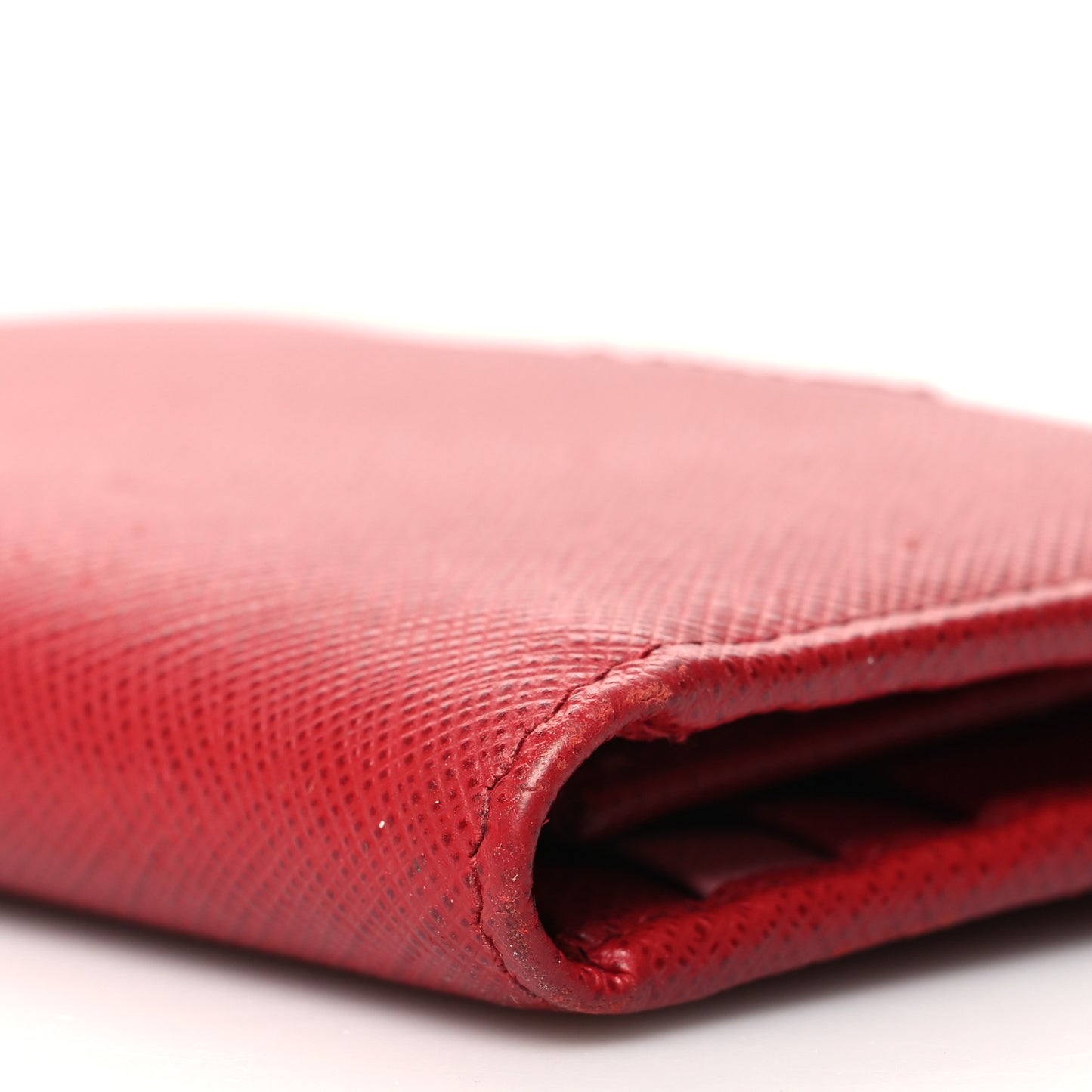 Saffiano Zip Top Compact Wallet Fuoco