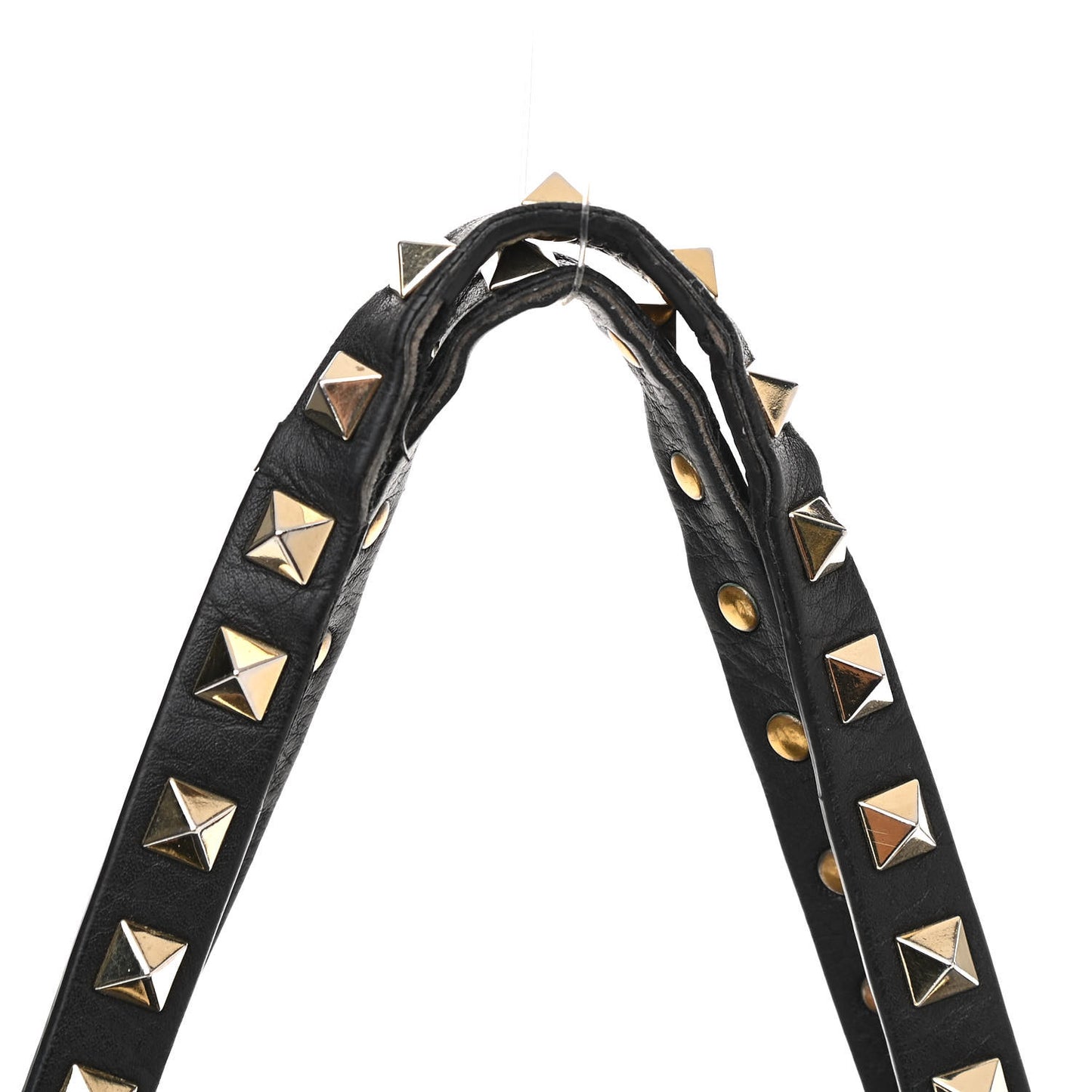 Pebbled Calfskin Medium Rockstud Tote Black
