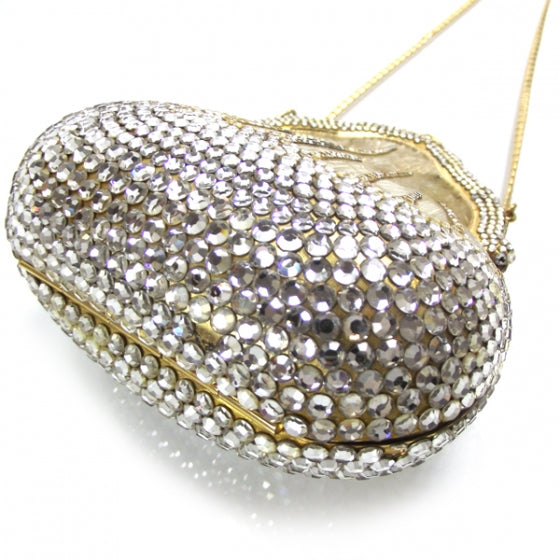 Swarovski Crystal Chatelaine Minaudiere Brushed Gold