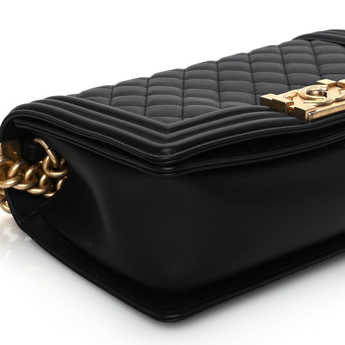 Calfskin Quilted Medium Boy Flap Black