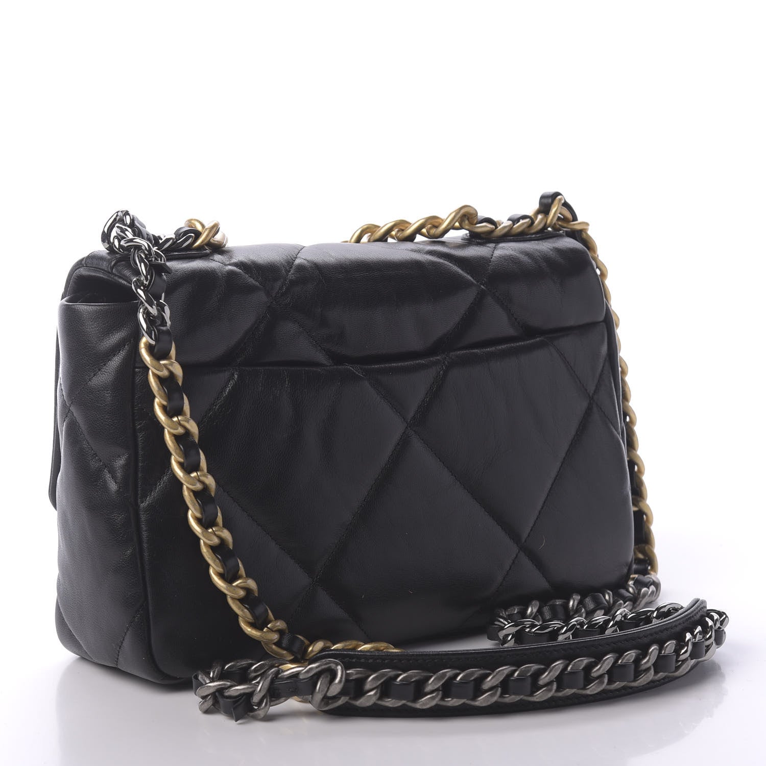 Chanel Lambskin Quilted Medium 19 Flap Black 3 of 11