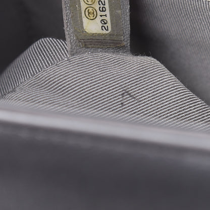 Chanel Metallic Calfskin Quilted New Medium Boy Flap Dark Silver 8 of 13