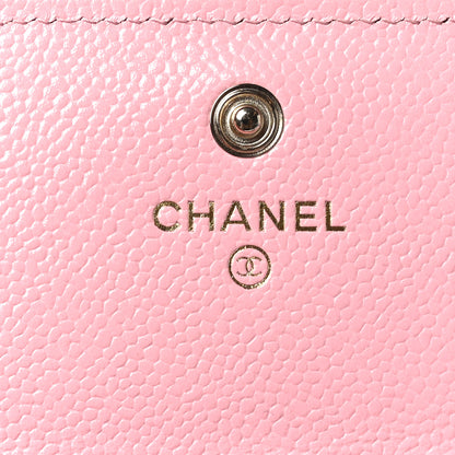 Chanel Caviar Quilted Chain CC Long Flap Wallet Pink 7 of 9