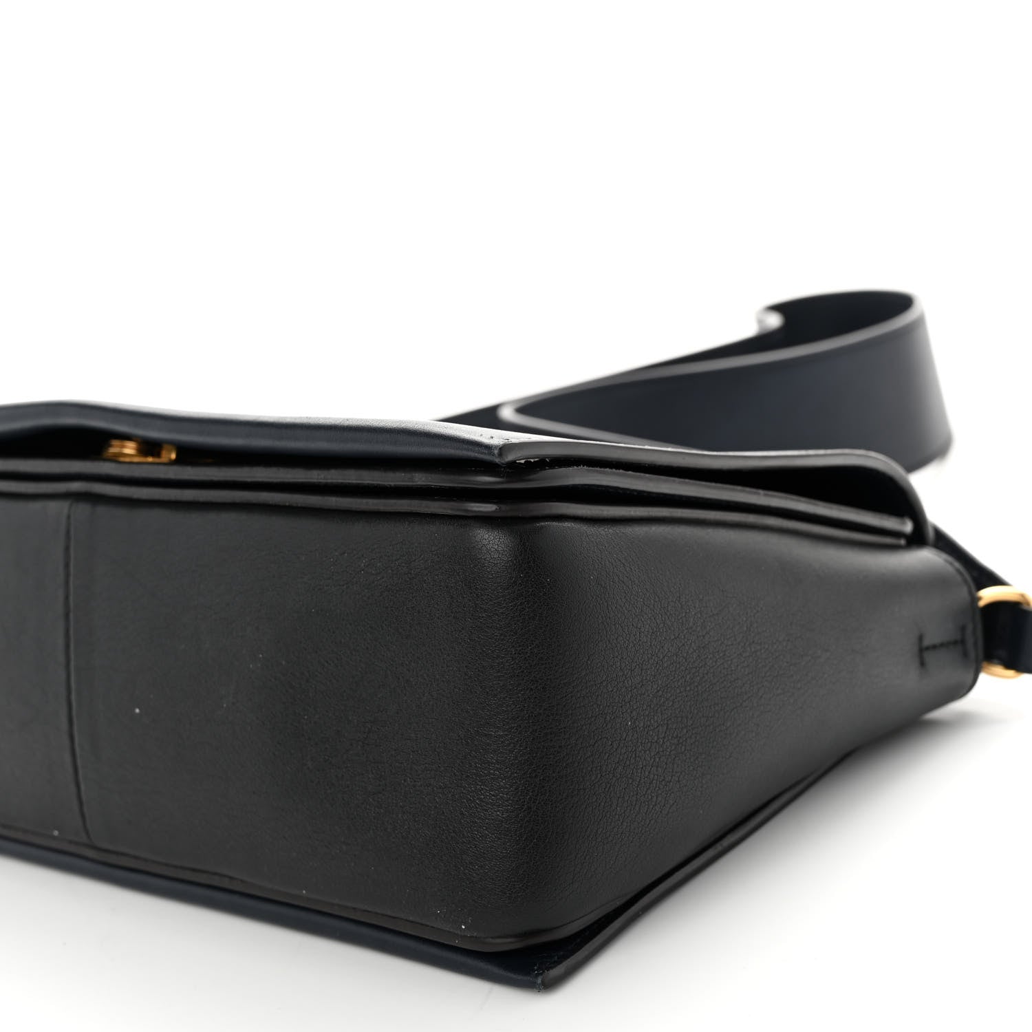 Celine Shiny Smooth Calfskin Medium Frame Shoulder Bag Black Navy 10 of 12