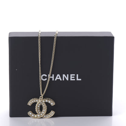 Chanel Pearl CC Pendant Necklace Gold 7 of 7