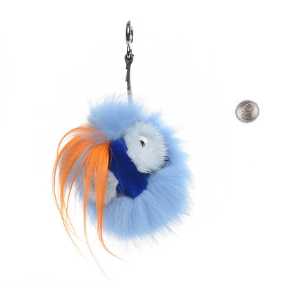 Fendi Fox Rabbit Goat Mink Fur Vitello Flamingo Dawny Monster Bag Bug Charm Azzurro Sky Orange Multicolor 2 of 3