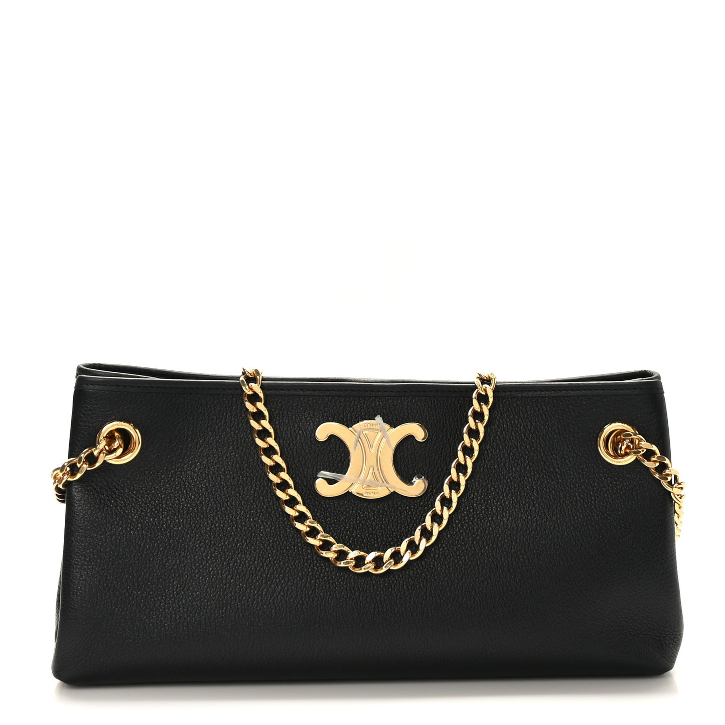 Supple Grained Calfskin Medium Newspaper Bag Black