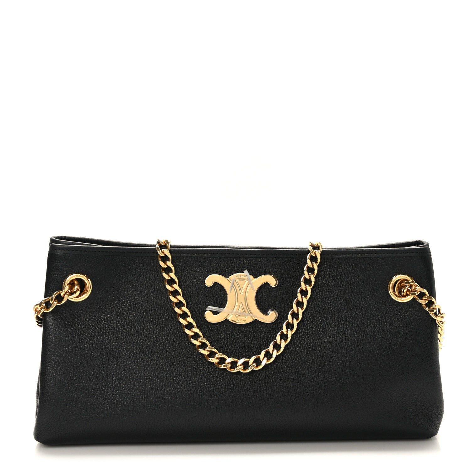 Celine Supple Grained Calfskin Medium Newspaper Bag Black 1 of 8