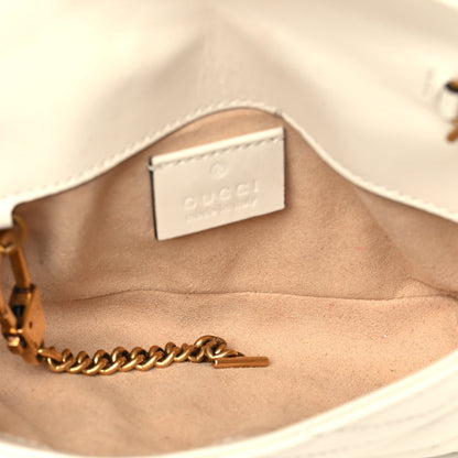 Gucci Calfskin Matelasse Super Mini GG Marmont Shoulder Bag White 5 of 11
