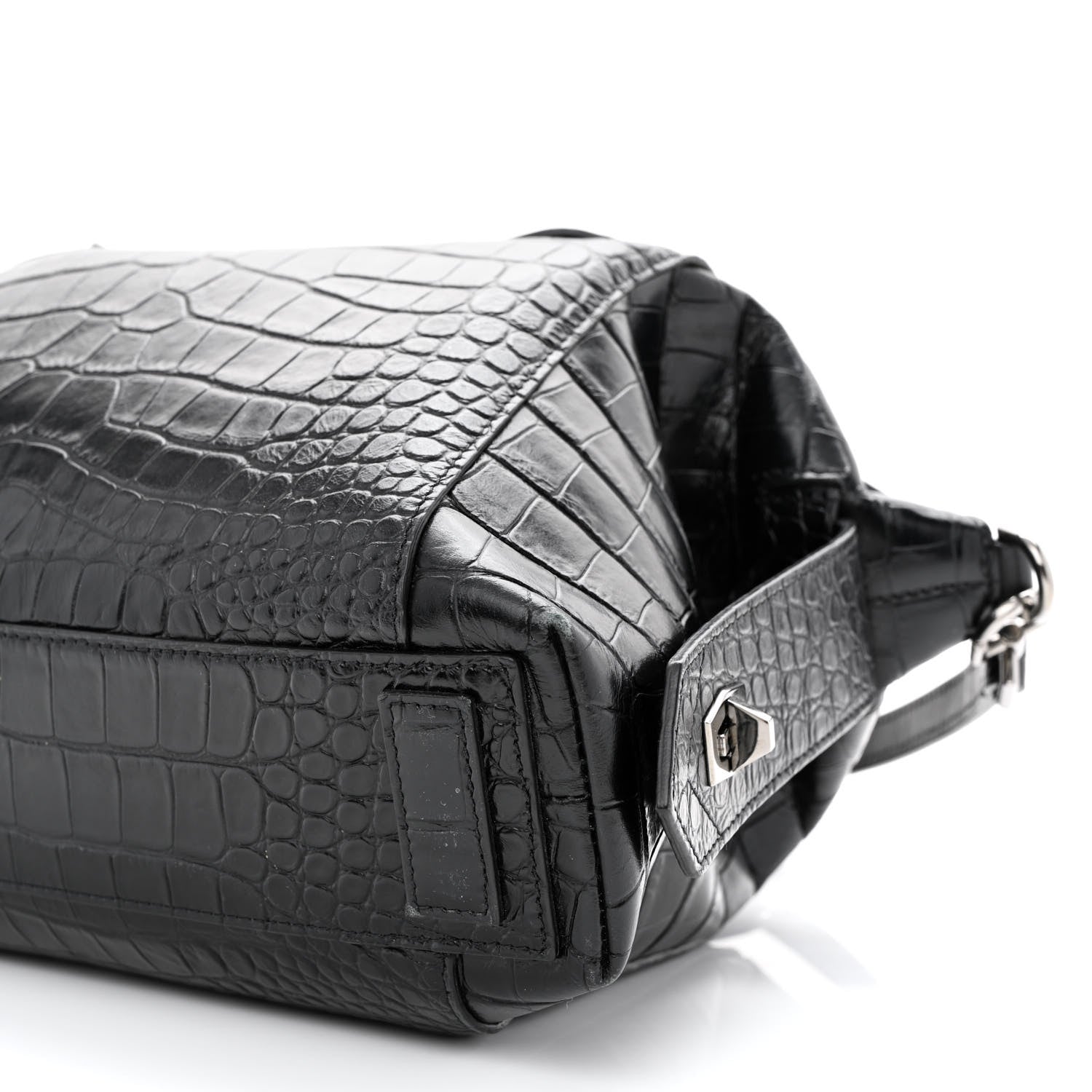 Givenchy Calfskin Crocodile Embossed Medium Soft Antigona Black 9 of 9
