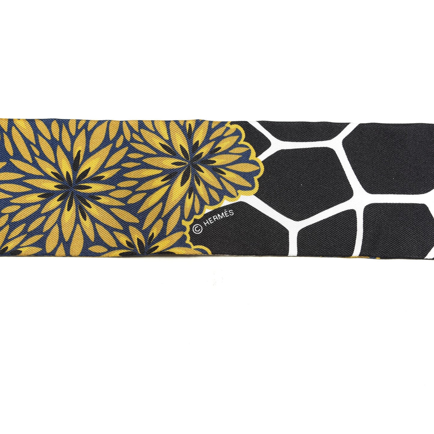 Silk Three Graces Twilly Black Gold Taupe