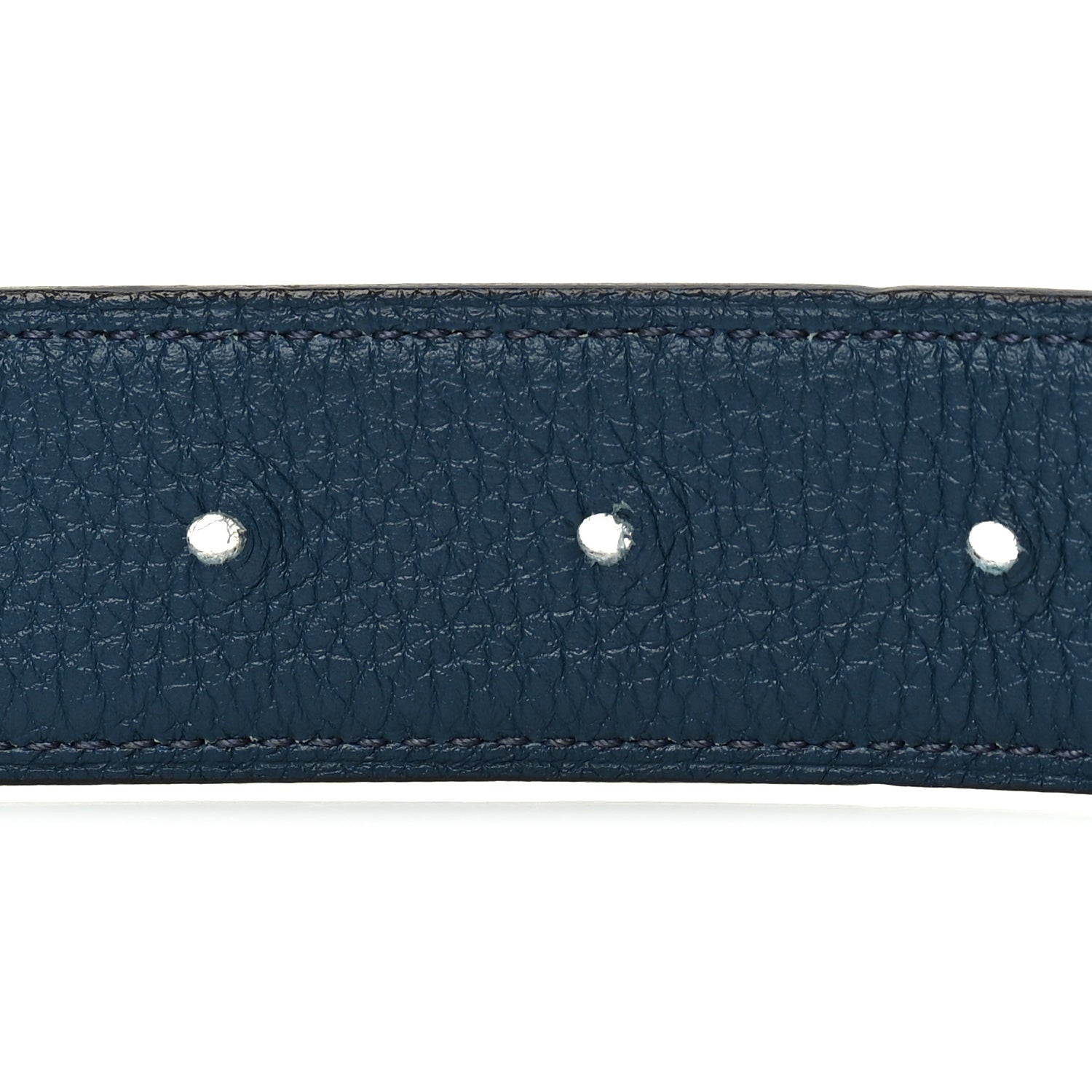 Hermes Box Togo 32mm Guilloche H Belt 120 48 Black Bleu de Prusse 3 of 5