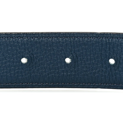 Hermes Box Togo 32mm Guilloche H Belt 120 48 Black Bleu de Prusse 3 of 5