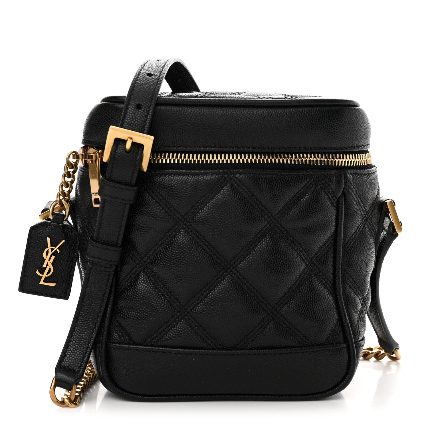 Saint Laurent Grain de Poudre Quilted 80's Vanity Bag Black 1 of 10