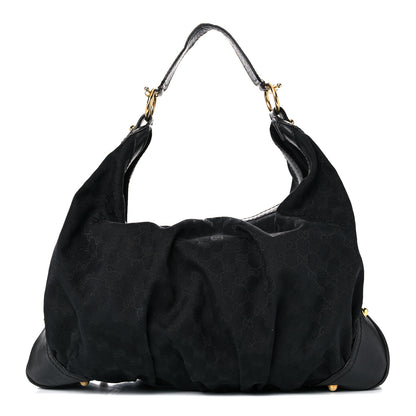 Gucci Monogram Large Jockey Hobo Black 1 of 25