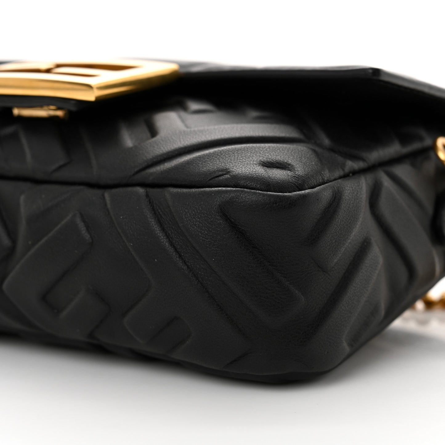 Nappa FF 1974 Embossed Mini Baguette Black