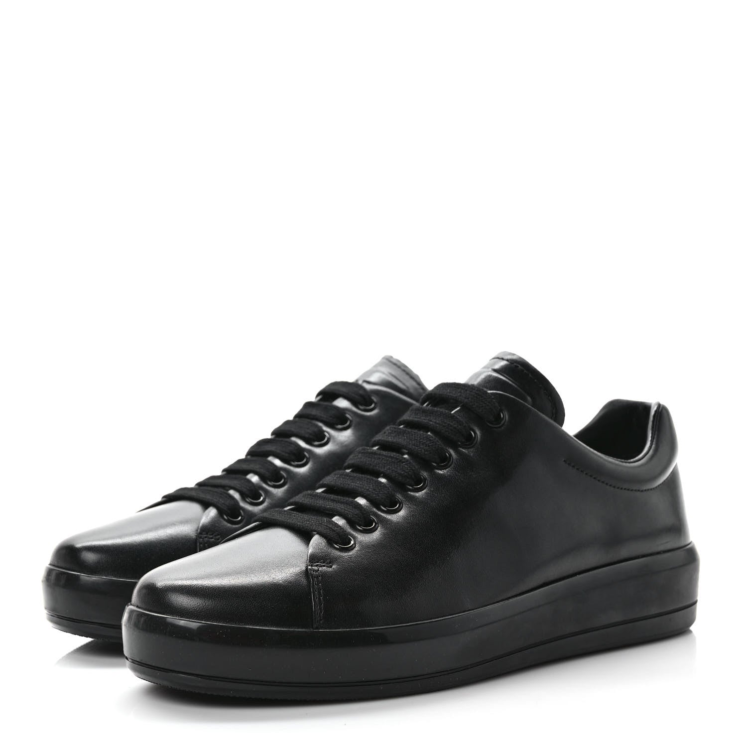 Prada Vitello Soft Low Top Sneakers 39 Black 3 of 6