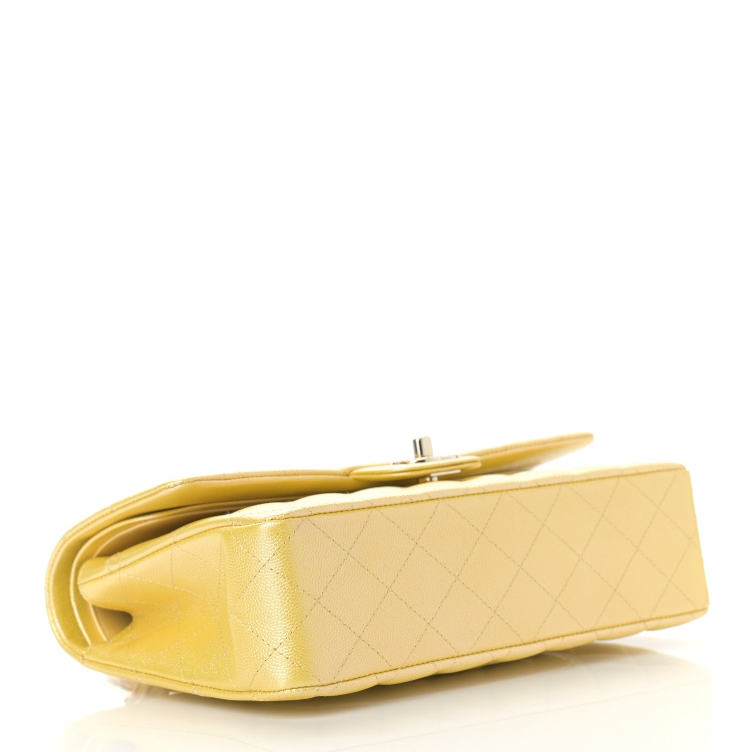 Chanel Iridescent Caviar Quilted Medium Double Flap Yellow 4 of 9
