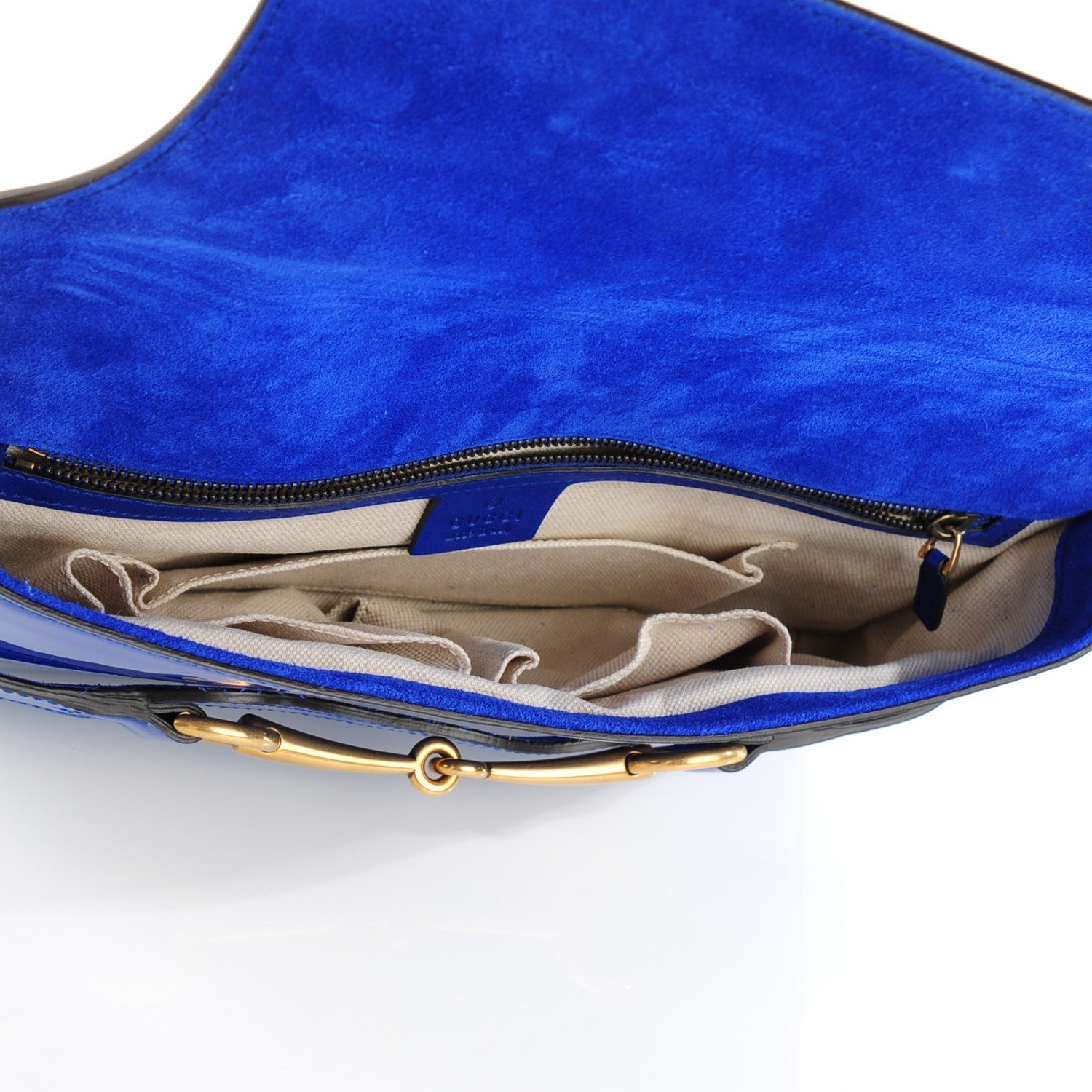 Gucci Patent Large Bright Bit Clutch Deep Zaffiro 5 of 7