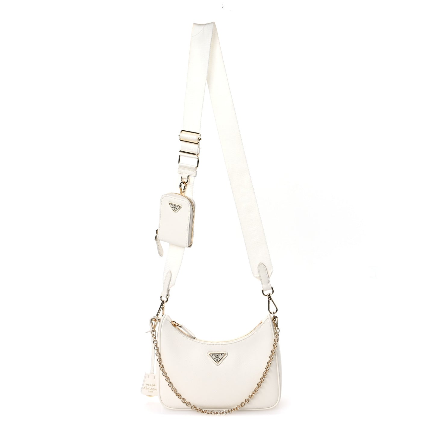 Saffiano Re-Edition 2005 Shoulder Bag White
