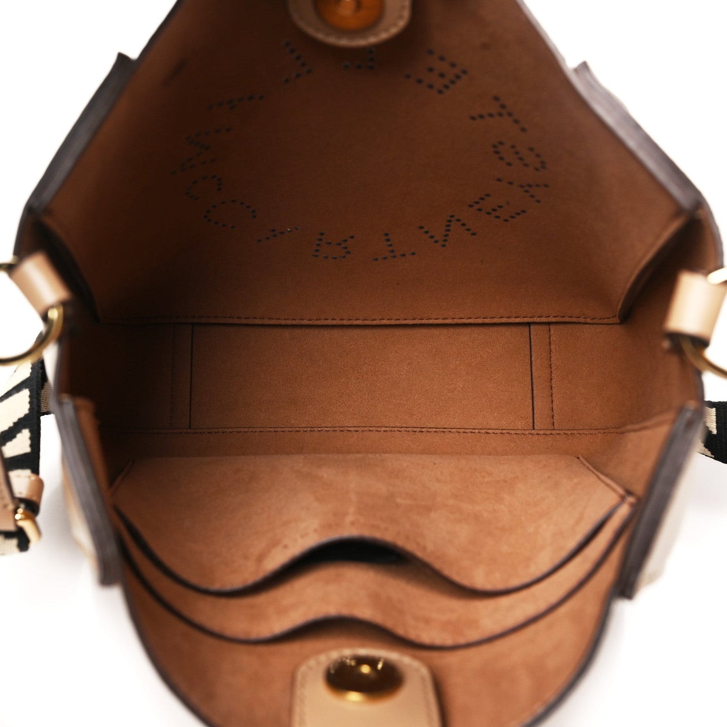 Eco Alter Nappa Perforated Logo Mini Crossbody Sand