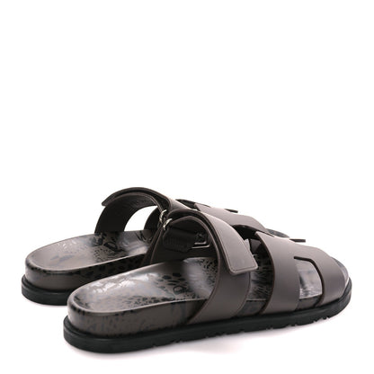Hermes Calfskin Chypre Sandals 38.5 Ecorce 5 of 9